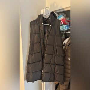 Long Black Puffer Vest
